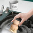Ceramic Dish Brush Holder, Farmhouse Scrub Brush Holder Dishwashing Brush Stand, Soap Dispensing Kitchen Brushes Holder, Easy to Clean, 8 oz (Whit...