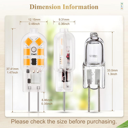 DiCUNO ProOE G4 LED Bulb 20W Equivalent 12V, 1.5W JC Bi-pin Base Light Bulbs, Warm White 2700K 180LM, Landscape Bulb Replacement, High CRI 98, Pac...