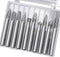 10pc Tungsten Carbide Burr Set 1/4" Shank Double Cut Rotary Cutting Burr Set Die Grinder Bits for Steel Metal Wood Woodworking Carving, Polishing,...