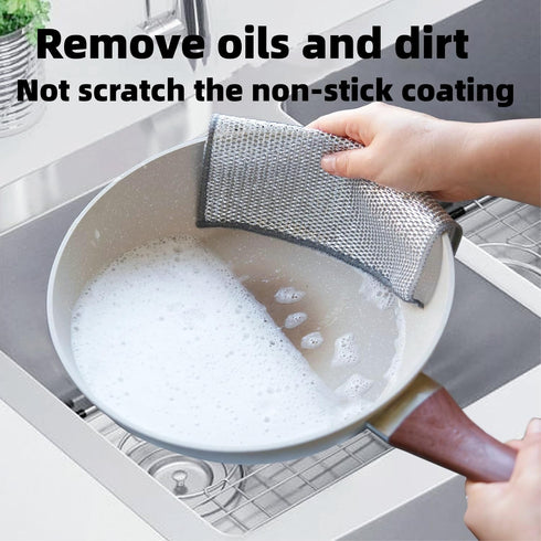 2024 New Cleaning Sponges Multipurpose Wire Miracle Cleaning Cloths, 6 Pack Wire Dishwashing Rags for Non-Stick Cookware, Kitchen, Sinks, Scrubs &...