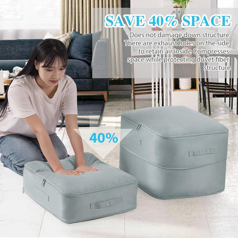 Ultra Space Saving Self Compression Organizer - Blanket Organizer, Compression Packing Cubes, Luggage Travel Bag Organizer, Self Compression Stora...