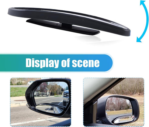 2 PCS Car Rearview Blind Spot Mirror, 5" x 1.18" Rectangular Adjustable Convex Wide-angle Mirror, Reversing Auxiliary Mirror, Universal for Cars E...