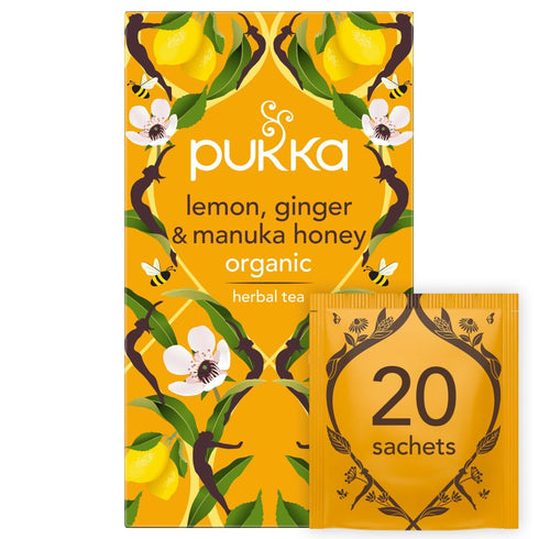 Pukka Herbs Organic Lemon, Ginger & Manuka Honey Herbal Tea, Immune Boosting Organic Tea Infusion Selection, With Turmeric, Ideal For Daily Suppor...