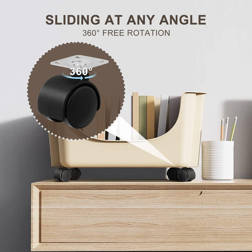 8 PCS 1" Free Punching Pastable Plate Caster with Stickers and Screws, Self Adhesive Swivel Wheels, 360° Rotation Universal Wheel, for Small Appli...