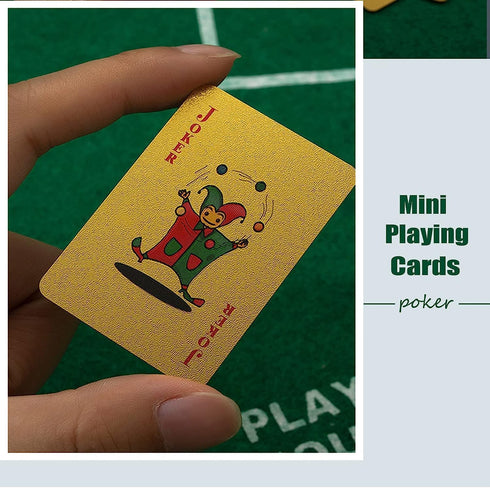 Mini Deck of Cards, Mini Gold Playing Cards, Waterproof Playing Cards for Party and Game...