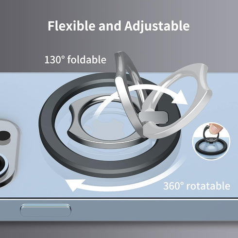 PROfezzion Thin Metal Ring Holder for MagSafe, Removable Strongest Magnetic Phone Grip for iPhone 15 14 13 12 Pro Max Plus with MagSafe Case [Not ...