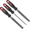 Hi-Spec 3pc Metal Hand File Tool Set Kit. Large Steel Files. Flat, Round & Half-Round for Crafts, Metal & Wood Work...