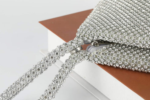Vgift Upgraded Medium Rhinestone Wrist Purse, Women Bling Evening Bag Sparkly Clutch for Prom Night Out Cocktail...
