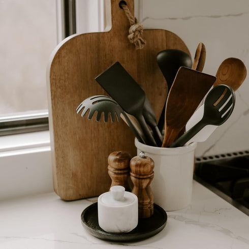 Sweet Water Decor Black Wood Tray for Home | Kitchen and Bathroom Dispenser Holder | Jewelry Dish | Wooden Soap Holder for Bottles | Trays for Cou...