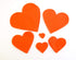 Playfully Ever After 1 to 6 inch Multi-Size Pack 24pc Felt Hearts (Orange)...