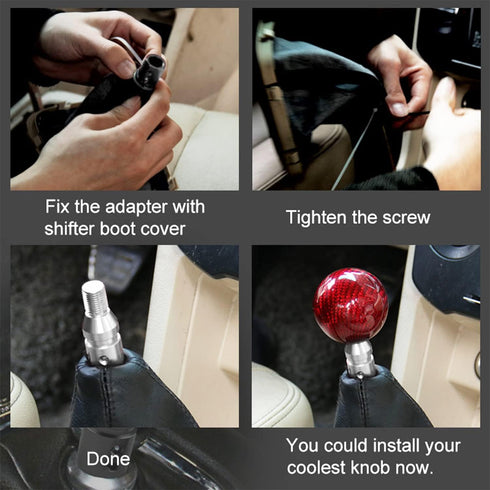 Shift Knob Shifter Adapter Universal Car Shift Knob Adapter Aluminum Alloy M10x1.5 Gear Shift Knob Adapter for Non-Threaded Manual Transmission,Ca...