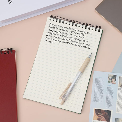 EOOUT 5pcs Top Spiral Steno Pads, 6x9 Top Spiral Notebook, Thick Plastic Hardcover 60 Sheets Note Pads with 7mm College Ruled Paper,5 Colors Writi...