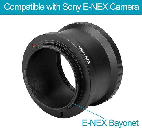 SVBONY SV196 Camera Adapter Wide M48 to NEX E-Mount Ring Adapter Compatible with Sony NEX Alpha Body Camera...