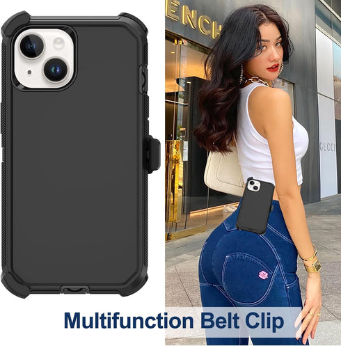 for iPhone 13 Mini Case, iPhone 12 Mini Case, with Belt Clip Holster,2X Screen Protector Heavy Duty Full Body Shockproof Rugged Protective Cover f...