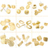 Hicarer 90 Pcs Gold Plated Earring Posts for Jewelry Making Earring Studs with Loop Hole Palm-Leaf Shaped Earring Finding Shell Heart Flower Track...