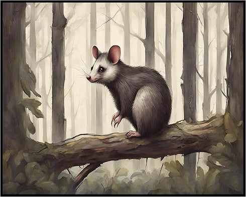 Posterizer 1 pcs- Worried possum standing on a tree in jungle-Art for Animal Lovers-Landscape & Nature Art- Gift for Men Women Teens-Decor for Ho...