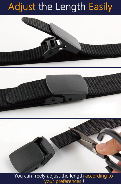 LionVII Belt for Men, Adjustable Belt with Plastic Buckle Breathable for Work Sports, Easy Trim to Fit 28-49" Waist...