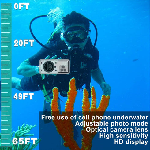 Underwater Waterproof Diving Snorkeling Phone Case for iPhone 15/14/13/12/11 Pro Max/Xr/X/Xs &Samsung Galaxy S24/LG/Google/Nokia/Motorola Screensi...