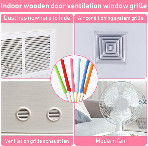 12PCS Microfiber Dusters Fan Cleaner Mini Detail Duster Sticks for Crevice Cleaning, Gap Dust Split Cleaner for Home Car Windows Vent Blind Fan an...