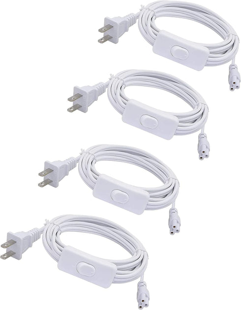 4-Pack T5 T8 Led Tube Light Power Extension Cord Grow Plug Cable Connecting Integrated Wire Replacement Fixture with On/Off Switch (6FT/1.8M)...