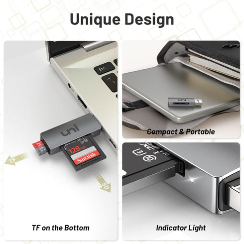 uni SD Card Reader, USB 3.0 SD Card Adapter High-Speed Micro SD Memory Card Reader Support SD/Micro SD/TF/SDHC/SDXC/MMC/UHS-I Card Compatible with...