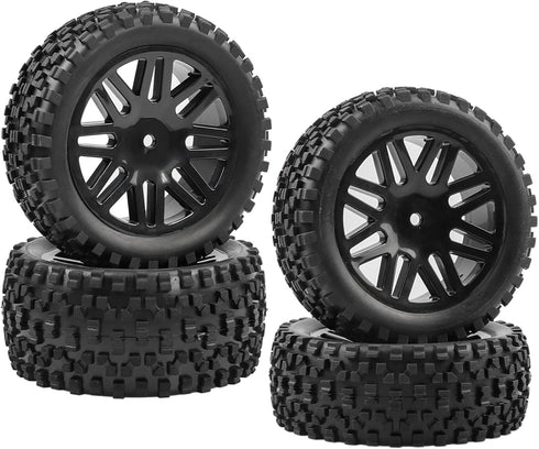 4P 12mm Hex RC Buggy Solid Wheel and Rubber Tires OD 87mm for 1/10 1/12 1/14 HSP HPI Hobao WLtoys Tamiya Off-Road Car...