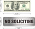 No Soliciting Sign for House Door 7.0" x 2.0" Signs for Business Home Office Wall with Strong Self Adhesive Aluminum Metal Signboard Keep Solicito...