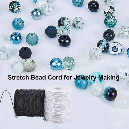 Elastic Cord for Bracelets, 2 Rolls 1 mm 330 Feet Sturdy Bracelet String, Stretchy Elastic String for Jewelry Making, Necklaces, Beading...