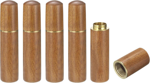 PATIKIL 0.7" OD Wooden Sewing Needle Storage Holder, 5 Pcs Portable Embroidery Needle Pin Toothpick Storage Tube Case Box for Hand Craft Knitting,...