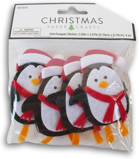 3D Penguin Felt Stickers for Crafts, Cardmaking, Scrapbooks & More – 4 Pc...