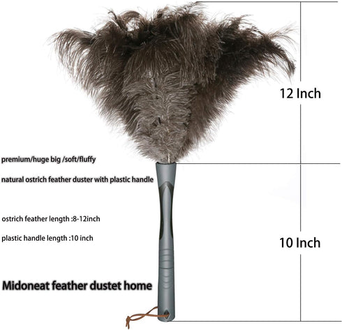 Ostrich Feather Duster, Big and Soft and Fluffy Duster,22 inch (Gray)...