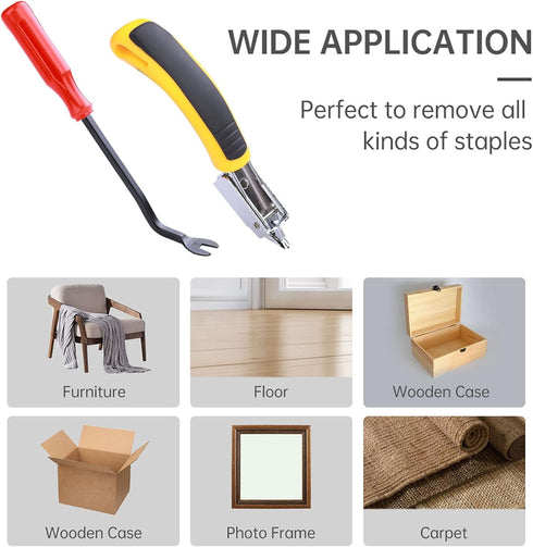 2PCS Upholstery and Construction Staple Remover with Tack Puller Tool, Nail Puller, Carpet Remover, for Removing Various Staples for Furniture, Fl...