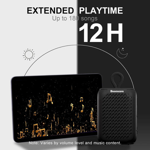 Portable Bluetooth Speakers, Waterproof Small Speaker with Stereo Sound, 12H Playtime, Wireless Bluetooth Speaker IPX7 for Outdoor, Shower - Black...