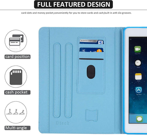 Dteck for iPad 6th/5th Generation Case 9.7" 2018/2017, Air 2/1 Case 9.7-Inch 2014/2013, Protective Folio Case with Stand/Auto Sleep Wake Function,...
