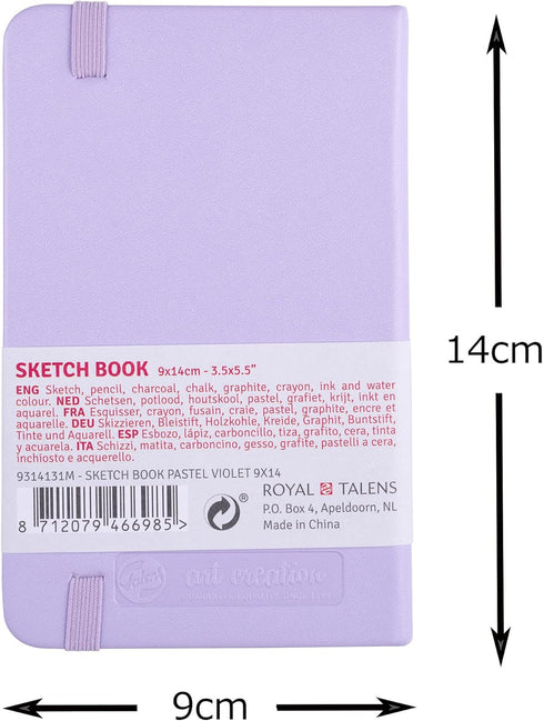 Tarence T9314-131M 452124 Art Creations Sketchbook, Drawing Notebook, 3.5 x 5.5 inches (9 x 14 cm), Pastel Violet...