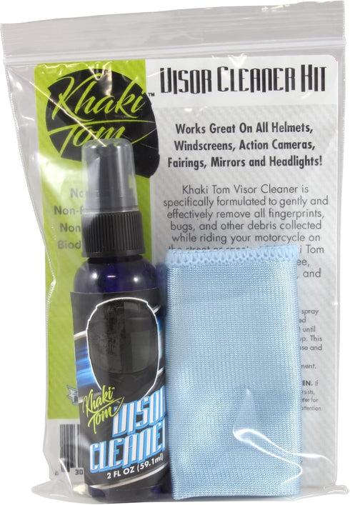 Motorcycle Helmet and Visor Cleaner - 2 oz Streak Free Spray and Microfiber Towel - Over 200 Sprays...