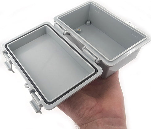 Waterproof Hinged Cover Outdoor Electrical Box - IP65 Waterproof ABS Plastic - 5.9" x 3.9" x 2.8" inch (1 Pc) | NPT Cable Glands - 1/2" (2 Pcs)...