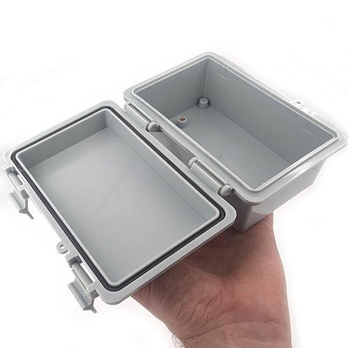 Hinged Waterproof Outdoor Electrical Box with Latches - IP65 Waterproof ABS Plastic - 5.9" x 3.9" x 2.8" inch (2 Pc) | NPT Cable Glands - 1/2" (4 ...