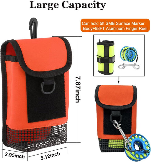 Scuba Diving Gear Bag, Safety SMB Mesh Gear Bag Finger Reel Storage Pocket Carry Case Pouch for Snorkeling Gear & Equipment...