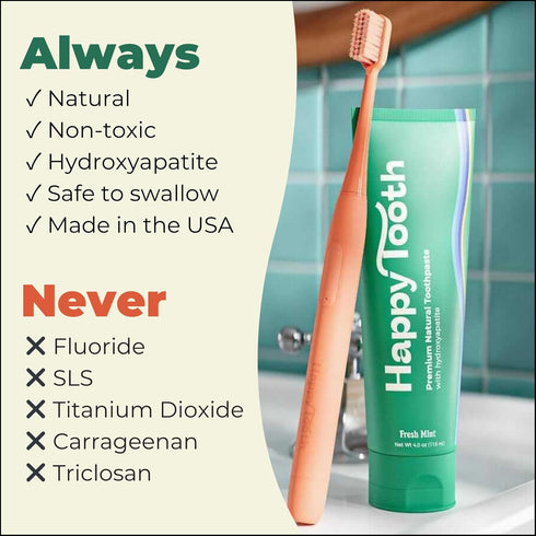 Natural Hydroxyapatite Toothpaste - Fluoride Free, SLS Free - Whitening for Sensitive Teeth - Natural Ingredients - Dentist Formulated & Recommend...