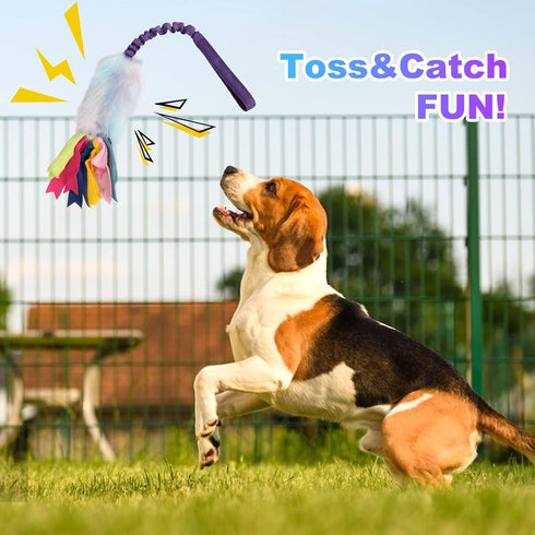 Dog Rope Toys, Nearly Indestructible Dog Rope Toys with Strong Squeak- Ideal Tug of War Interactive Dog Training Toy, Dental Cleaning Chew Toys, D...