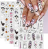JMEOWIO 9 Sheets Halloween Nail Art Stickers Decals Self-Adhesive Bat Ghost Nail Supplies Nail Art Design Decoration Accessories...