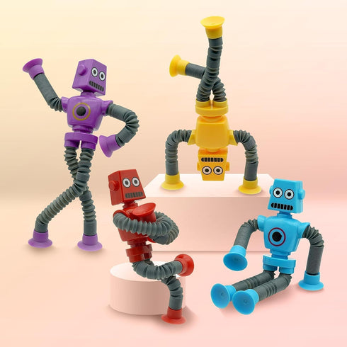 Suction Cup Robot Toy,Robot Toys,Robot Toys for Kids 3-5 5-7,pop Tubes Robots,Suction Cup Toys,Mini Robot,Autism Sensory Products,Toys for Ages 5-...
