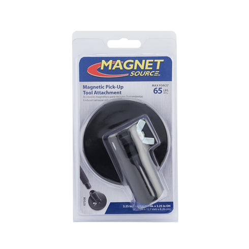Magnetic Pick-Up Tool Attachment, 3.20" Diameter, 0.440" Thick Magnet Assembly with Acme-Threaded Attachment for Standard Broom Handle, 65 Pounds ...