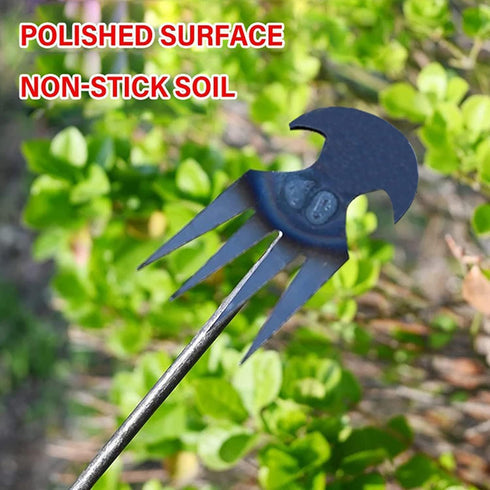 2023 New Weeding Artifact Uprooting Weeding Tool, Premium Manganese Steel Forged Weed Puller 4 Teeth Dual Purpose Weeder, Hand Weeder Tool for Gar...
