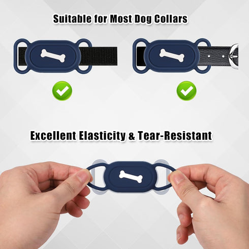 2pcs Dog Collar Holder for Galaxy Smarttag2, Silicone Pet Collar Case Cover Waterproof Protective Case Cat Collar Holder Accessory Compatible with...