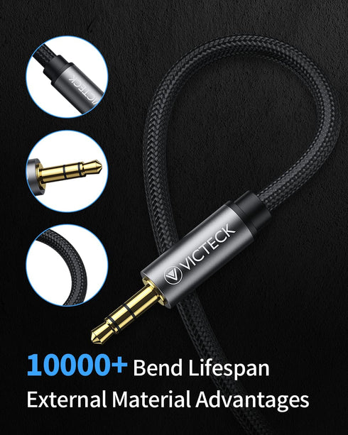 Headphone Extension Cable, Hi-Fi Sound 3.5mm Extension Cable TRS Gold Plated Jack, 3.5mm Audio Cable Male to Female Aux Cord Extender Compatible w...