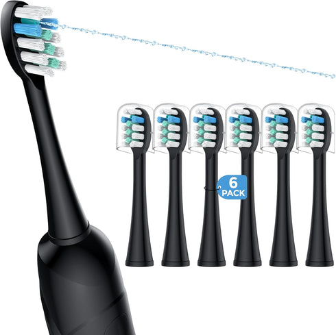 6 Pack Toothbrush Replacement Heads Compatible with WaterPik Sonic Fusion 2.0, FitMount Flossing Brush Head Fit for Water-Pic SF-01 SF-02 and 2.0 ...