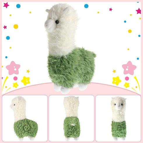 2 Pieces Llama Stuffed Animal 10 Inches Cute Llama Alpaca Plush Toy Gifts for Girls Boys Birthday Home Wedding Christmas Party Decorations(Green, ...