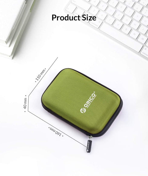 ORICO Hard Drive Case 2.5 inch External Drive Storage Carrying Bag Waterproof Shockproof with Inner Size 5.5x3.5x1.0inch for Organizing HDD and El...